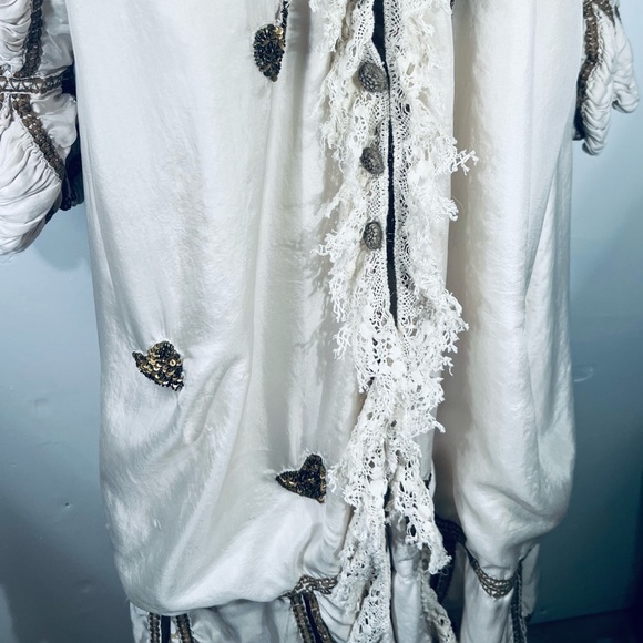 Magnolia Pearl Monique lined Silk Coat Applique Sequin Hearts. NWT O/S - Picture 5 of 12